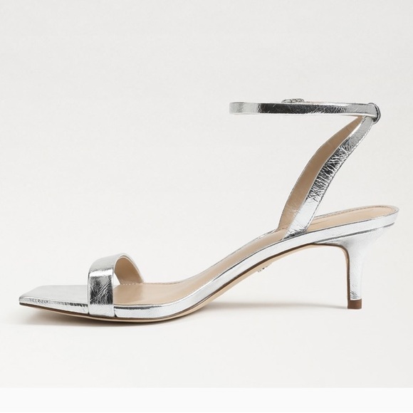 Sam Edelman Silver Rayelle Goatskin Leather Heels - Picture 9 of 16